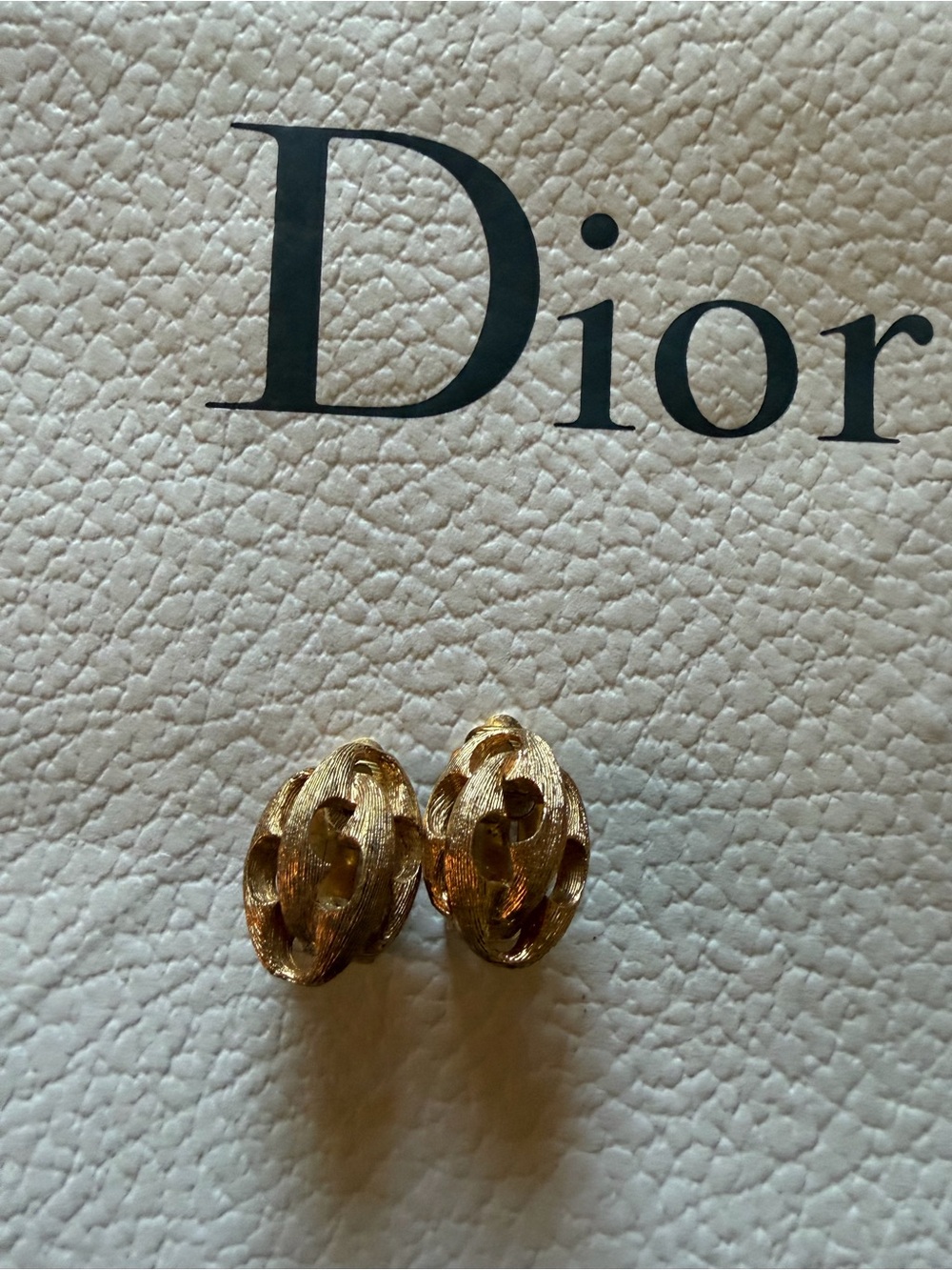 Dior Gold-Tone Interlocking Earrings